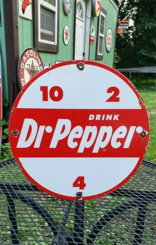 Dr Pepper Porcelain Metal Sign Vending Cola 5 Cent Soda Vintage Style Fountain