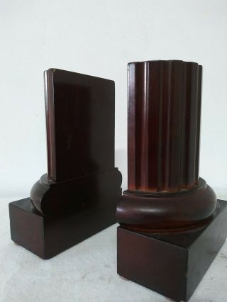 Vintage The Bombay Company Wood Column Book Ends 1991 Set Of 2