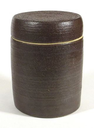 1950s Vintage Ce Bergdala Sweden Pottery Covered Jar Canister Mid - Century Brown
