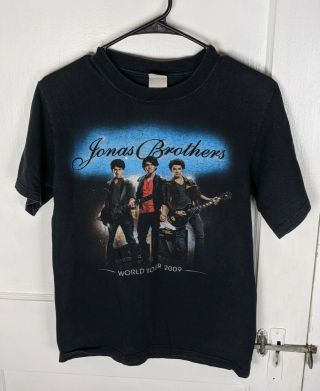 Vtg The Jonas Brothers World Tour 2009 Anvil Double Sided Small Rock Band Merch