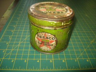 Vintage Empty Texaco Cup Grease Can Motor Old Early Green Red