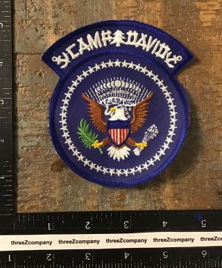 Vtg Presidential Service Patch,  Attached Camp David Rocker Tab Rare