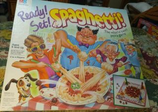 Vintage Ready Set Spaghetti Board Game Complete 1989 Milton Bradley Rare