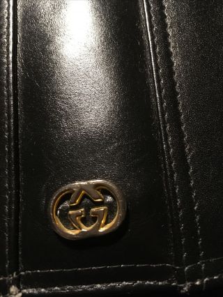 Vintage Black Leather Gucci Logo Purse.  Can Be Worn As Shoulder Bag Or Clutch.