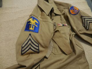 Ww 2 Us Army - Shirts Cotton Khaki,  Phila.  Q.  M.  July 1944,  Patches,  Usa