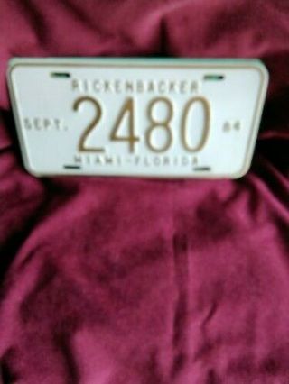 vintage 1984 Rickenbacker Causeway Key Biscayne Vehicle toll License Plate 2