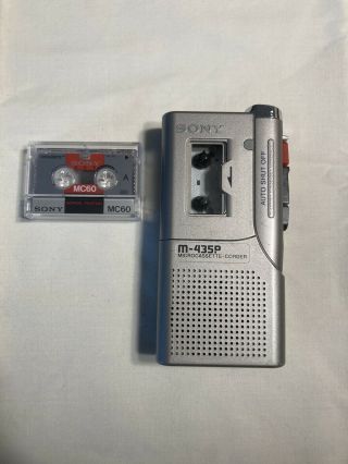 Vtg Sony Microcassette Recorder Mini Cassette Recorder M - 435p