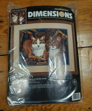 Vintage Dimensions Elegant Cats Needlepoint Kit 16 " X 12 "