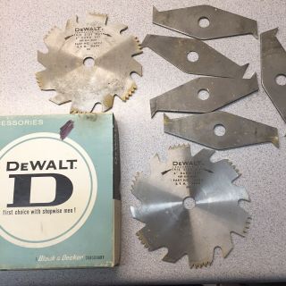Vintage Dewalt 6 " 5/8 " Arbor Dado Set 2 Blades 5 Chippers Box