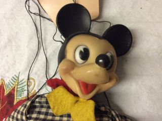 Vintage Mickey Mouse Pupper Marionette By Walt Disney Prod.  k 1950’s 3