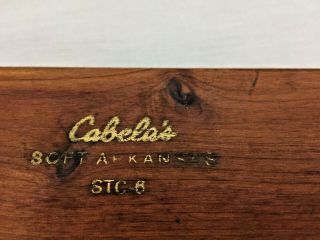 Vintage Soft Arkansas Sharpening Stone Cabela ' s Wood Case 2