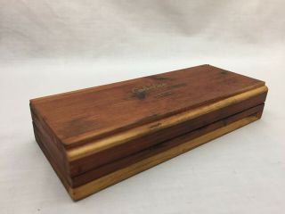 Vintage Soft Arkansas Sharpening Stone Cabela ' s Wood Case 3