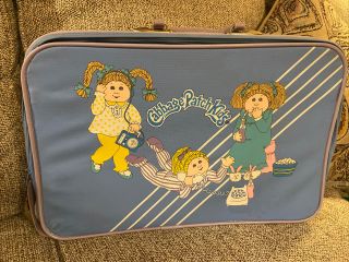 Vintage 1984 Cabbage Patch Kids Blue Suitcase Overnight Bag Slumber Party Rare