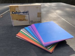 Vintage 1975 Color Aid 220 Coordinated Colors 6 X 9 Artist Paper Swatch Set