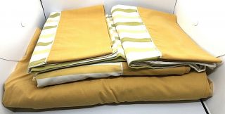 Vintage Cannon Monticello Full Sheet Set 70’s Harvest colors of Yellow And Green 2