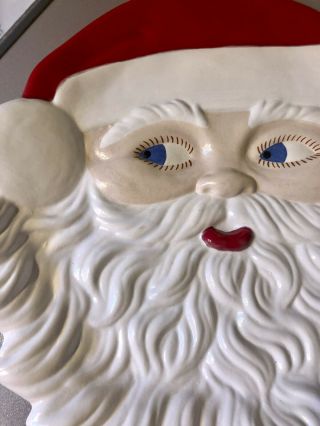 Vintage Atlantic Mold Santa Claus Face Ceramic Serving Platter 13 inches 2