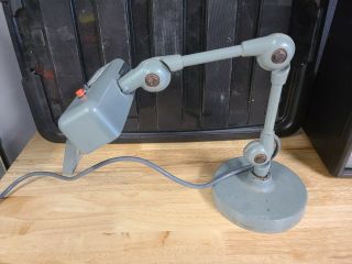 Vintage Industrial Adjustable Lite - Mite Shop Work Bench Light Lamp w/ Magnifier 3