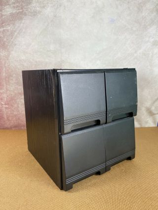 Vintage Black Ash Wood Effect Cd Storage Case 4 Drawer Holds 80 Cds