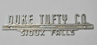 Duke Tufty Vintage Metal Car Emblem Sioux Falls Sd Dodge Chrysler Dealership 70s