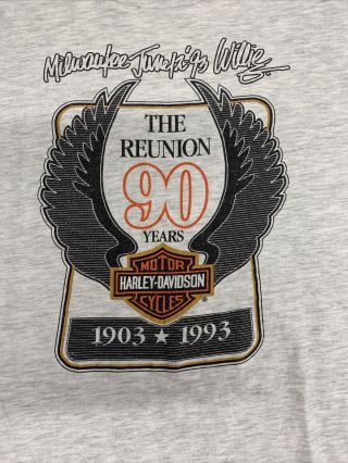 Vintage 1993 90 Year Anniversary Harley - Davidson Single Stitch T - Shirt Size Xxl