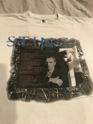 Vintage 1996 Sting Mercury Falling Tour Concert T Shirt White L PolyGram Merch 2