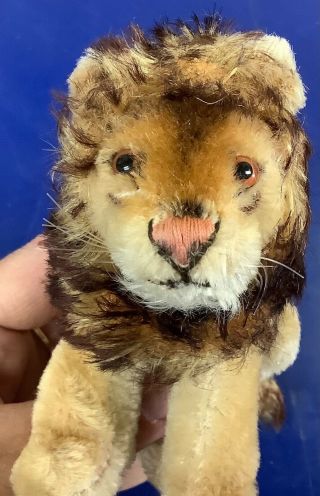 Antique Vintage German Rare Steiff Leo Lion No Id Large 4” Tall