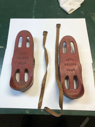 Vintage Cast Iron York Health Shoes Weights Weighted Fitness Exercise Barbell