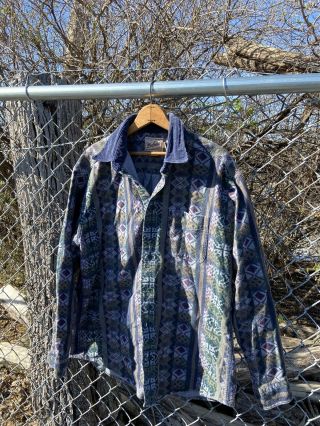 Vintage Woolrich Aztec Flannel XL Corduroy 90s Usa All Over Print Men’s Adult 2