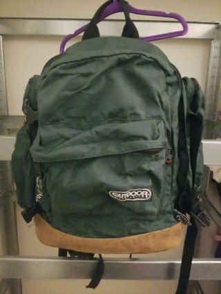 Vintage Outdoor Products Backpack Daypack Bag Usa Green