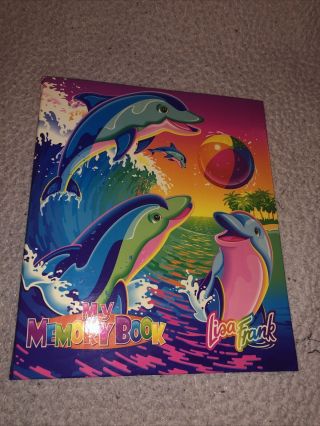 Lisa Frank Vintage Surfing Dolphins My Memory Book 3 Metal Ring Binder