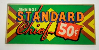 Jennings Standard Chief 50 Cents Slot Machine Award Card Vintage Casino