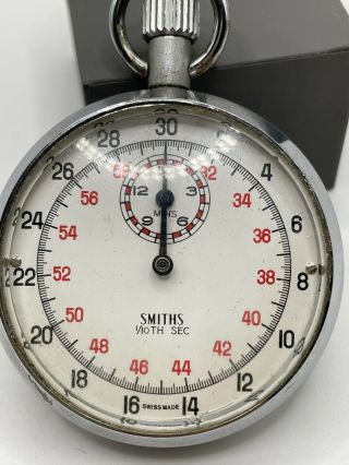 Vintage Smiths 1/10th Second Stopwatch 15 Minute Sub Dial Full Order.