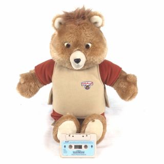 Vintage Teddy Ruxpin Worlds Of Wonder 1985 Plush Talking Bear,  Cassette