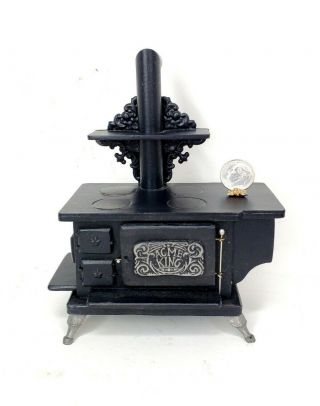 Acme King 1920s Antique Wood Stove 1:12 Dollhouse Miniature Vtg Kitchen Oven