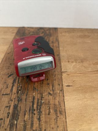 Vintage Motorola Flex Pager Beeper Red With Belt Clip (u - 4)