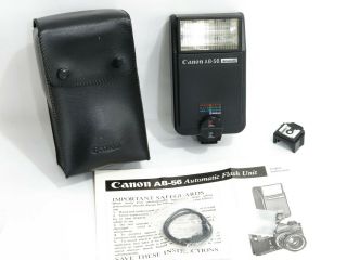 Hardly Vintage Canon Ab - 56 Flash,  Case,  Coupler D For F - 1 35mm Slr Cameras