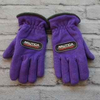 Vintage Nautica Nautech Polar Fleece Gloves Winter Ski Snow 90s