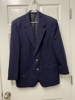 Vintage Burberry Blazer Jacket Navy Blue Prorsom Button Sport Suit Coat 42