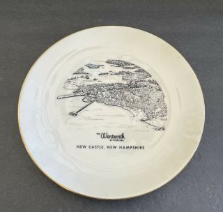 Vtg The Wentworth By The Sea Souvenir Plate 10.  5 " Castle,  Nh
