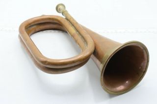 Vintage Bugle Horn With Mouthpiece