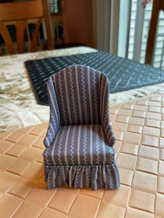 Vintage Miniature D Anne Ruff Dollhouse Wing Back Chair
