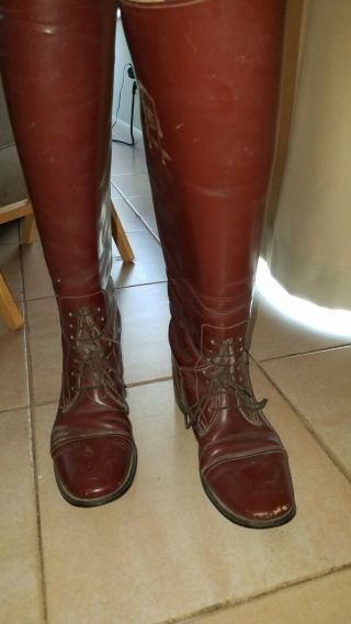 Vintage Brown Leather English - Made Field Boots