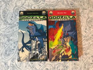 Godzilla The Animated Series: Vol 1 & 2 Vintage Vhs Tapes Set Of 2