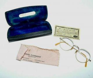 Vintage Eyeglasses With Case Omega ? John Lennon Style Round Prop With Case