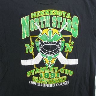 Vintage Minnesota North Stars Shirt Men ' s Size XL Black Short Sleeve T - shirt 2