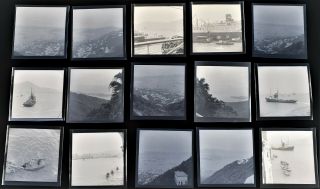 1955 Vintage Photographic Negative Hong Kong Panorama Views Ships Etc China X 15