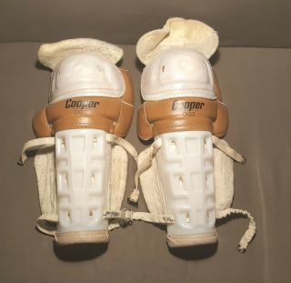 Cooper Dg3 - Vintage Hockey Shin Pads Guards - Felt And Leather - Made In Canada