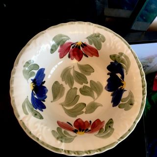 Vintage Retro Siltone Studio Art Pottery Ceramic Fruit Bowl Hand Painted Signed
