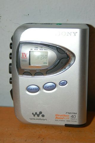 Vintage Sony Wm - Fx290w Walkman Am/fm Radio Cassette Portable Tape Player (b)