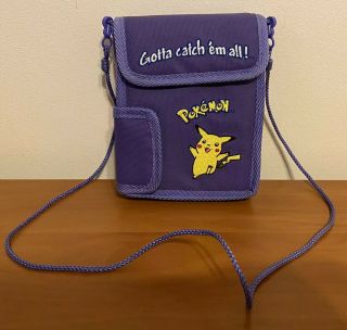 Vintage Pokemon Pikachu Nintendo Gameboy Purple Carrying Case Bag